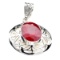 APP: 1.2k Fine Jewelry Designer Sebastian 14.30CT Oval Mixed Cut Ruby and Sterling Silver Pendant
