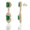 APP: 18.1k *6.19ctw Emerald and 0.82ctw Diamond 18K Yellow Gold Earrings (Vault_R12 23026)