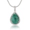 APP: 0.6k *9.00ct Beryl Emerald and 0.41ctw White Sapphire Silver Pendant/Necklace (Vault_R12 31105)