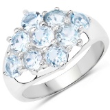 APP: 0.3k Gorgeous Sterling Silver 2.88CT Blue Topaz Ring App. $275 - Great Investment - Unique Piec