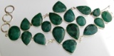 APP: 8k Fine Jewelry Designer Sebastian 165.80CT Mixed Cut Emerald and Sterling Silver Bracelet