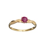 APP: 0.6k Fine Jewelry Designer Sebastian 14KT. Gold, 0.41CT Round Cut Ruby And Diamond Ring