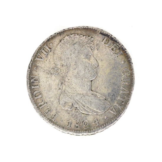 Extremely Rare 1824 Eight Reale American First Silver Dollar Coin Great Investment