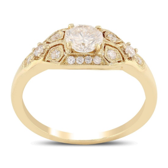 APP: 12k *0.50ct SI2 CLARITY CENTER Diamond 18K Yellow Gold Ring (0.68ctw Diamonds) (Vault_R12 22975