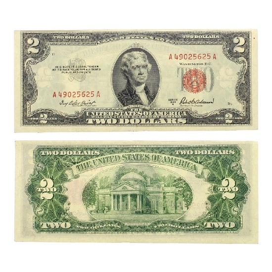 Rare 1953 $2 US Red Seal Note Great Investment