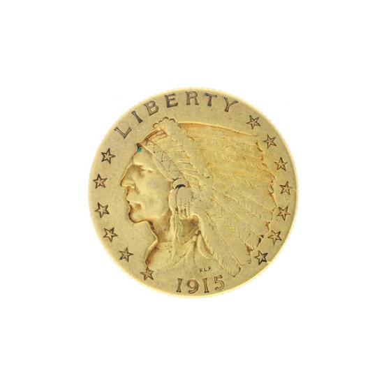 Rare 1915 $2.50 Indian Head Gold Coin Great Investment