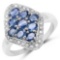 APP: 0.7k 1.80CT Oval Cut Sapphire and White Zircon Sterling Silver Ring - Great Investment - Unique