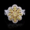 APP: 18k *1.8ctw Fancy Yellow Diamond and 0.48ctw Diamond 14K White Gold Ring (2.28ctw Diamonds) (Va