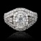 APP: 21.6k *1.71ctw SI3 CLARITY D COLOR CENTER Diamond 14K White Gold Ring (3.18ctw Diamonds) EGL CE