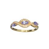 APP: 0.9k Fine Jewelry, Designer Sebastian 14KT. Gold, 0.33CT Tanzanite And Diamond Ring