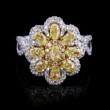 APP: 18k *1.8ctw Fancy Yellow Diamond and 0.48ctw Diamond 14K White Gold Ring (2.28ctw Diamonds) (Va