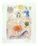 MARC CHAGALL Dancer and Flutist Mini Print, LII of CCLXXV