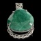 APP: 3.5k 96.65CT Pear Cut Green Beryl and Sterling Silver Pendant