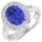 APP: 11.7k Gorgeous 14K White Gold 2.06CT Oval Cut Tanzanite and White Diamond Ring - Great Investme