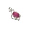 APP: 1.3k Fine Jewerly 4.00CT Oval Cut Ruby And White Sapphire Sterling Silver Pendant