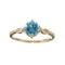 DesignerSebastian 14KT. Gold 1.13CT Round Cut Blue Topaz and 0.03CT Round Brilliant Cut Diamond Ring