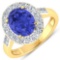 APP: 11.8k Gorgeous 14K Yellow Gold 2.06CT Oval Cut Tanzanite and White Diamond Ring - Great Investm