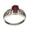 Fine Jewelry Designer Sebastian, Ruby And White Topaz Sterling Silver Ring