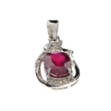 APP: 0.9k Fine Jewelry 2.75CT Ruby And Topaz Sterling Silver Pendant