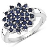 APP: 0.6k 1.24CT Round Cut Sapphire Sterling Silver Ring - Great Investment - Graceful Quality! -PNR