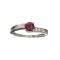 APP: 0.6k Fine Jewelry 0.50CT Ruby And Colorless Topaz Platinum Over Sterling Silver Ring