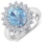 APP: 14.1k Gorgeous 14K White Gold 2.51CT Oval Cut Aquamarine and White Diamond Ring - Great Investm