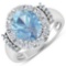 APP: 13.9k Gorgeous 14K White Gold 2.51CT Oval Cut Aquamarine and White Diamond Ring - Great Investm