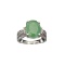 APP: 0.9k Fine Jewelry 3.65CT Green Emerald And Cubic Zirconia Sterling Silver Ring