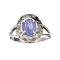 APP: 1.4k 1.20CT Oval Cut Cabochon Tanzanite and Platinum Over Sterling Silver Ring