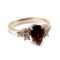 APP: 1.4k 14KT. Gold, 3.00CT Garnet And White Sapphire Ring