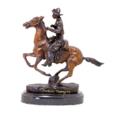 Rare -Trooper Of The Plains-By Freredic Remington-Bronze Reissue- Grerat Investment