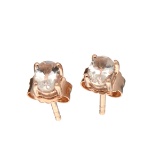 APP: 0.5k Fine Jewelry 0.90CT Oval Cut Morganite And  Sterling Silver Rose Gold Plated Earrings