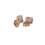 APP: 1k Fine Jewelry 1.70CT Oval Cut Morganite Over Sterling Silver Rose Gold Earrings