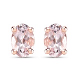 APP: 0.6k 0.80CT Oval Cut Morganite Sterling Silver Earrings - Great Investment - Charming Piece! -P