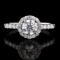 APP: 6.5k *0.70ct SI2 CLARITY CENTER Diamond 14KT White Gold Ring (1.03ctw Diamonds) GIA CERTIFIED (