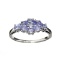 Fine Jewelry 0.90CT Round Cut Tanzanite Platinum Over Sterling Silver Ring