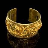Exquisite Custom Made Solid Sterling Silver Gold Over Lay Bracelet