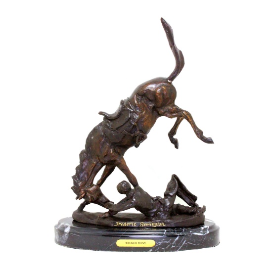 Rare -Wicked Pony-By Freredic Remington-Bronze Reissue- Grerat Investment