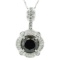 *6.35ct Fancy Black and 0.99ctw White Diamond 14K White Gold Pendant/Necklace (Vault_R12 21462)