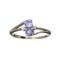APP: 0.9k Fine Jewelry 0.50CT Round Cut Tanzanite And Topaz Platinum Over Sterling Silver Ring