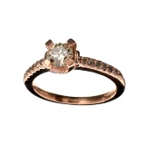APP: 9.1k Fine Jewelry 14KT. Rose Gold, 0.74CT Round Cut Diamond Ring
