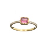 APP: 0.8k Fine Jewelry Designer Sebastian 14KT. Gold, 0.58CT Pink Tourmaline And Diamond Ring