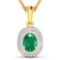 APP: 5.7k Gorgeous 14K Yellow Gold 0.96CT Oval Cut Zambian Emerald and White Diamond Pendant - Great