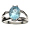 APP: 0.6k Fine Jewelry Designer Sebastian 5.20CT Oval Cut Blue Topaz and Sterling Silver Ring