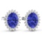 APP: 5k Gorgeous 14K White Gold 2.12CT Oval Cut Tanzanite and White Diamond Earrings - Great Investm