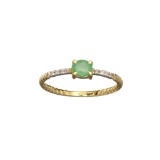 APP: 0.6k Fine Jewelry 14KT. Gold, 0.21CT Green Emerald And Diamond Ring