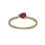 APP: 0.7k Fine Jewelry 14KT. Gold, 0.37CT Ruby And Diamond Ring