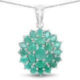 4.09CT Oval Cut Emerald Sterling Silver Pendant - Great Investment - Fascinating Quality! -PNR-