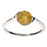 APP: 0.4k Fine Jewelry Designer Sebastian 1.50CT Round Cut Citrine Quartz and Sterling Silver Ring