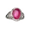 APP: 2.4k Fine Jewelry 2.90CT Ruby And Colorless Topaz Platinum Over Sterling Silver Ring